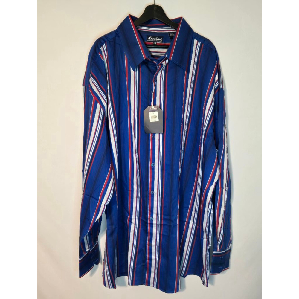 Men's Knockout Denim Company Casual Button-up Shirt, 5XL, Blue